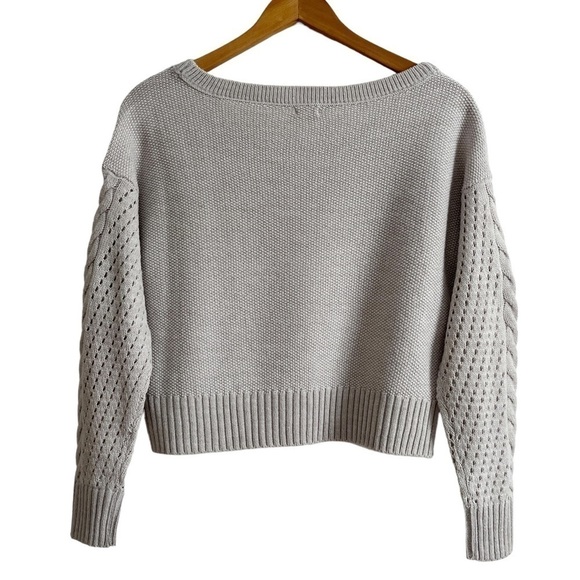 GARAGE Harlow Sweater Pointelle Cable Knit Dropped Shoulders - Picture 4 of 17